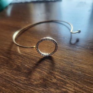 2.75" Gold Tone Bracelet Rhinestone Circle Geometric NWT Simple Casual Fashion